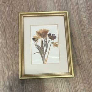 Gold Floral Wall Art Print in Gold Frame
